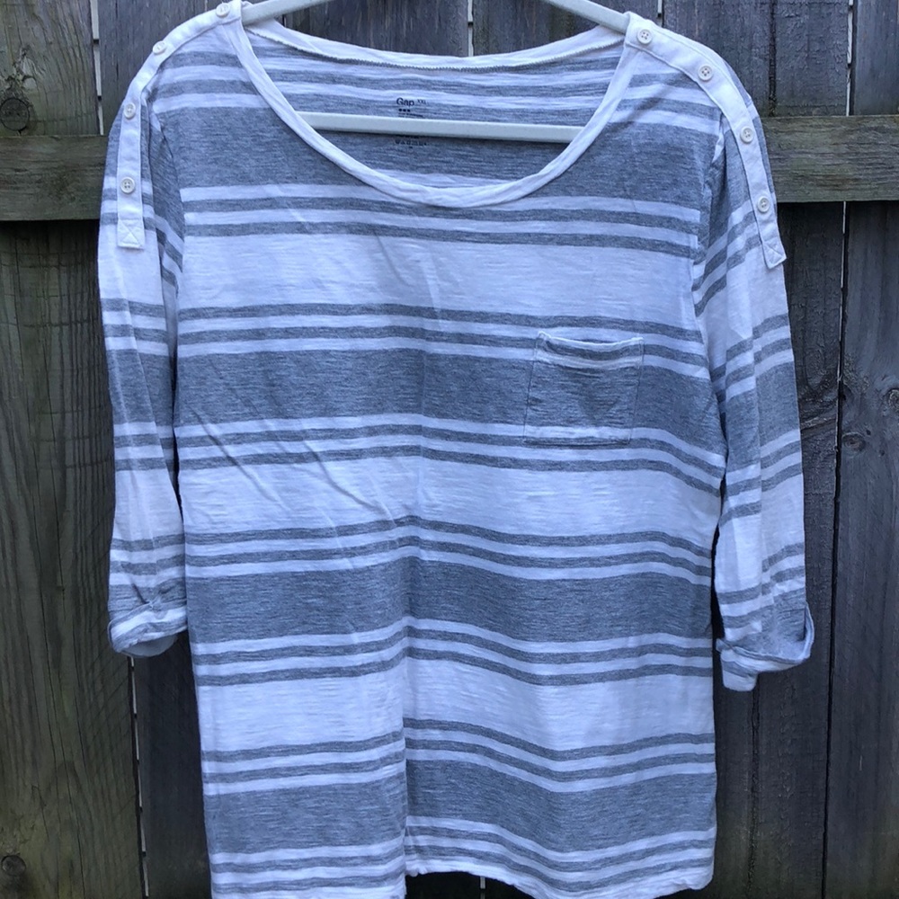 Gap 3/4 sleeve striped top XXL